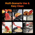 HST 3 Pack Kitchen Tongs, Non Stick Stainless Steel 9 Inch Tongs With Silicone Tip for Cooking BBQ Baking(Red)