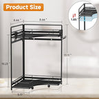 VITVITI 2-Tier Corner Bathroom Counter Organizer, Bathroom Countertop Organizer Storage for Sink, Metal Mesh Makeup Organizer for Vanity Countertop Kitchen with Hooks, Black