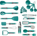 Pyrex (22-Piece) Silicone Kitchen Cooking Utensils Set, Non-Stick Silicone Cooking Gadgets, Spatulas, Pizza Wheel, Grater, Measuring, and more