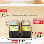 SpaceAid Pull Out Spice Rack Organizer for Cabinet, Heavy Duty Slide Out Seasoning Kitchen Organizer, Cabinet Organizer, with Labels, 7.7" W x10.8 D x4 H, 2 Drawers 1-Tier
