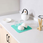 MicoYang Silicone Dish Drying Mat for Multiple Usage,Easy clean,Eco-friendly,Heat-resistant Silicone Mat for Kitchen Counter or Sink,Refrigerator or Drawer liner Mint M 12 inches x 12 inches