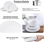Webbylee 12-Piece Melamine Dinnerware Set for 4 – Unbreakable Plates & Bowls, Lightweight, Two-Tone White & Grey, Ideal for Family Meals, Camping, Picnic, Parties