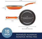 Rachael Ray Cook + Create Nonstick Cookware Frying Pan/Skillet, Fry Pan, 10 Inch - Orange