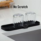 Zulay Kitchen Large Silicone Sponge Holder (12x4) – Flexible Sink Organizer Tray for Kitchen & Bathroom – Multipurpose Soap Dish for Sponges, Makeup, Trinkets & More (Black)