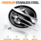 Silverware set for 6,30 Pieces Premium Stainless Steel Silverware set,Mirror Polished Cutlery Set,Flatware Set for 6,Dishwasher Safe,Luster Series