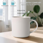 MONITO Coffee Mugs Set of 6, 16 oz Mugs Set, Ceramic Coffee Cups with Large Handles, Suitable for Lattes, Hot tea, Cappuccinos, Mochas and Cocoa,White