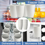 Wheat Straw Cups 16 OZ - Unbreakable Drinking Cup Set of 6 Plastic Cups Reusable Lightweight Glasses Drinking Cup Microwave & Dishwasher Safe Water Glasses Tumbler - White