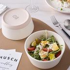 Stone Lain Jules Stoneware 16-Piece Dinnerware Set, Plates and Bowls, Service for 4, Off White, Microwave & Dishwasher Safe