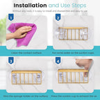 HLOOL Gold Sponge Holder for Kitchen Sink,Kitchen Sink Sponge Holder,Sink Organizer(Gold)