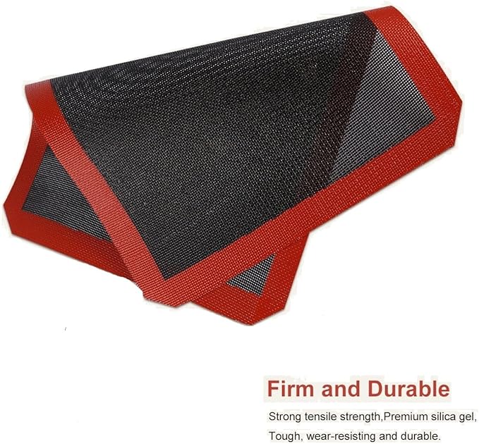 Silicone Baking Mat with Microperforated,Non Slip Reusable Eclair perforated Baking Sheets,Oven Liner for Oven, Cookie Tray, Pizza Mat, Heat Resistant,16.5 * 11.6 inch (3, Red)