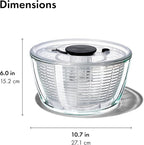 OXO Good Grips Glass Salad Spinner - Large 6.22-Qt Lettuce & Fruit Washer, Borosilicate Glass Bowl, BPA-Free, Easy Pump