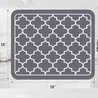 WISELIFE Dish Drying Mat Super Absorbent Drying Mat Large Dish Drying Mats for Kitchen Counter Easy Clean Dish Mat Kitchen Drying Mat15"x 18" Stylish Grey