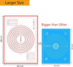 Silicone Baking Mat，Non Stick Rolling Dough with Measurements for Pie Pizza Cookies Fondant Making，Extra Thick Non Slip Silicone Pastry Mat (Red, XL-20"×28")
