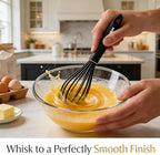 Anaeat 9" Silicone Balloon Whisk, Perfect for Non-Stick Cookware, Milk and Egg Beater Blender, Heat Resistant Kitchen Whisks for Whisking, Cooking, Baking, Beating, Frothing & Stirring (Black)