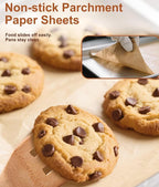 160 Pcs Unbleached Parchment Paper Sheets, 12x16 Inch Precut Baking Paper for Baking Sheet, Non-Stick Parchment Paper for Baking, Oven, Air Fryer, Grilling, Steaming, Cookies, Bread, Cake