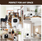 Pro Touchless Vacuum Automatic Dustpan - Ultra Fast & Powerful - Great for Sweeping Salon Pet Hair Food Dirt Kitchen, Canister Vacuum Cleaner Trash Can, Bagless, Auto Sensors, 1500 Watt-White