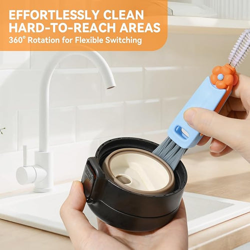 3 in 1 Cup Lid Gap Cleaning Brush Set, Multifunctional Bottle Clean-ing Brush, Cup Lid Gap Cleaner, Home Kitchen Crevice Cleaning Brush Tools (Green)