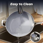 PekGema 16 Pcs Ceramic Cookware Sets, Pots and Pans Set Nonstick, Non Toxic Healthy Non stick Kitchen Cooking Set, PFAS PTFE PFOA FREE, Stay-Cool Handle,Dishwasher-Friendly,Oven-Safe