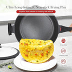 14-Inch Large Deep Frying Pan Skillet with Lid, 5-Quart Non stick Saute Pan, 2-In-1 Nonstick Sauté Pan Everyday Pan with Lid, Compatible with All Stoves, PTFE & PFAS-Free