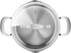 Jamie Oliver by T-fal Cook Smart 10-Piece Cookware Set, Uncoated Stainless Steel, Robust, Fast Heating, Even Cooking, Riveted Handle, Induction safe, Oven and dishwasher safe