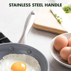 GreenPan Lima Hard Anodized 8" Frying Pan Skillet Nonstick, Ceramic Nonstick, PFAS-Free Nontoxic Pots and Pans, Oven & Broiler Safe, Stainless Steel Handle, Cookware for Eggs & Omelet,Gray(Pack of 2)