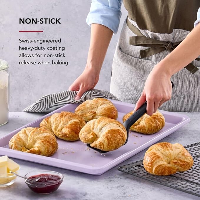 KitchenAid 13 x 18-In Nonstick Swiss Engineered Aluminized Steel Baking Sheet, Dishwasher Safe, Wildflower