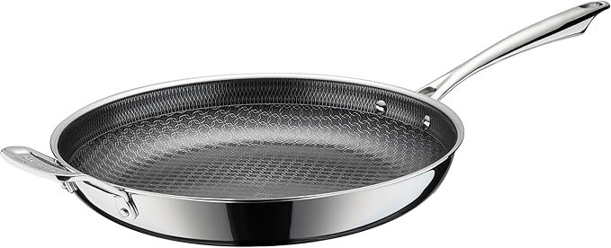 Cuisinart FusionElite+ Hybrid Nonstick Tri-Ply Stainless Steel Skillet, 12″ Skillet Frying Pan with Helper, PURELYSEAR Ceramic Nonstick Technology, Scratch Proof, Cool Grip Handles, Dishwasher Safe