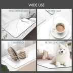 Drying Mat for Kitchen Countertops, Coffee Mat Hide Stain Rubber Backed Absorbent Dish Drying Mat