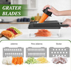 HomeHacks Vegetable Chopper Vegetable Cutter, 15 in 1 Kitchen Gadget, Dicer, Slicer, Onion Cutter, Salad, Cheese Grater & Egg Separator - Multi-Functional Veggie Chopper Lid with Handle (Grey)