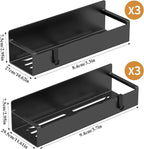 6 Pack Magnetic Spice Rack Organizer for Refrigerator and Oven, Matt Black Fridge Organizers and Storage for Kitchen