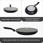 IMUSA 9.5" Premier Ceramic Nonstick Fry Pan with Cool Touch Handle, Matte Black