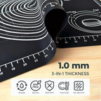 Extra Large Baking Mat - 28" Silicone Pastry Mat, Reusable Non-Stick Dough Mat with Measurement for Fondant, Rolling Dough, Pie Crust, Pizza and Cookies, Black