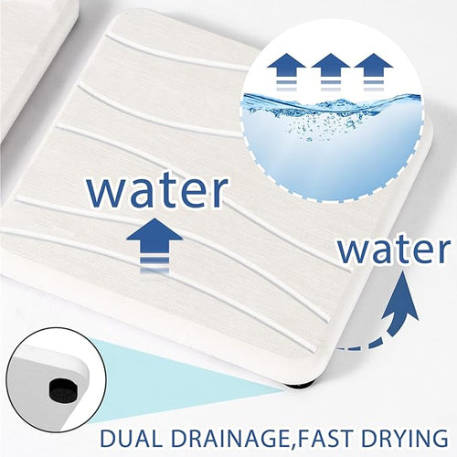 2PCS Water Absorbing Stone Tray, Fast Drying Stone Sink Tray, Water Absorbent Diatomite Trays, Stones Soap Trays, Diatomite Coasters for Kitchen Sink Bathroom Counter, Hand Soap Dish & Holders