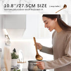Wooden Spoons for Cooking, Nonstick Cooking Utensil Set with 5 Piece Acacia Wooden Spatulas and Spoons for Cooking, Terrific for Everyday Kitchen Tasks