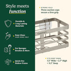 Cuisinart Sponge Holder for Kitchen Sink—Metal Sink Caddy with Triple Suction Cups, Kitchen Sink Organizer, Organization and Storage for Sponges, Brushes, Soap & Cleaning Accessories