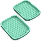 ZAPPOWARE Silicone Sponge Holder -soap Tray - 5.9" X 4.33" Set -2pcs (Light Green)