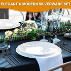 60 Pieces Black Silverware Set, Stainless Steel Flatware Set Service for 12, Tableware Cutlery Set, Utensils for Home, Restaurant, hotel, Include Knife Fork Spoon Set,Dishwasher Safe