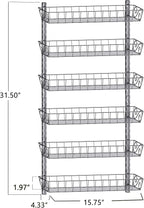 SWOMMOLY Adjustable Wall Mount Spice Rack, 6-Tier Dual-use (Multi-use) Organizer, Silver