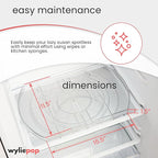 Lazy Susan for Refrigerator - 360° Turntable Refrigerator Organizer and Storage Tray for Fridge, Cabinet & Pantry - Rectangle Lazy Susan (16.5"x11.5"x1.5")
