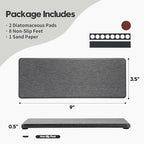 Razborci 2PCS Bathroom Trays, Water Absorbing Diatomite Stone Quick Drying Mat for Kitchen Counter, Dish Rack Soap Dispenser Sponge Holder Caddy Sink Vanity Organizer, Dark Gray Slate,9"x3.5"