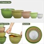 Greentainer Plastic Mixing Bowls with Lids Set for Kitchen, 5 Set Nesting Bowls for Mixing, Baking, Prepping, Cooking and Serving Food, Mixing Bowls Dishwasher, Microwave Safe
