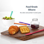 4 Pieces Silicone Spatula Set, Food Grade Rubber Spatula, Upgrade Strong Handle with Ergonomic Grip, Heat Resistant for Nonstick Cookware, Cooking