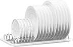 Simple Houseware Stainless Steel Plate Drying Rack with Drainboard, Chrome