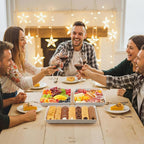 Lifewit Serving Tray for Party Supplies, Reusable Serving Platter for Catering, Snack, Fruit, Charcuterie, Appetizer, Plastic Food Trays, Hosting Essentials, BPA Free, White, 8 Pcs