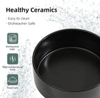 Havniva Non-Slip 8.2inch Ceramic Dog Food and Water Bowl for Large Breed Dogs, Pet Bowl for Replacement (Single Bowl, Black)