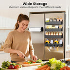 Magnetic Spice Rack for Refrigerator,5 Pack Magnetic Shelf,Fridge Magnet Organizer with Paper Towel Holder,Fridge Organizers and Storage Black(5 Pack)