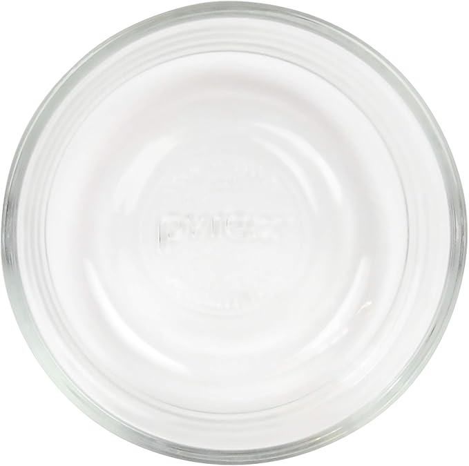 Pyrex 7202 1-Cup Glass Bowls & 7202-PC Turquoise Lids (4-Pack) - Made in USA