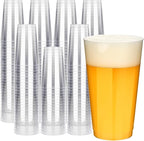 RACETOP 16oz Clear Plastic Cups, 200 Pack Disposable Party Cup, Heavy Duty Disposable Glasses, Disposable Cups for Party, Thanksgiving, Wine Taesting, Birthday and Christmas.