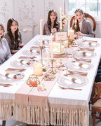 Ciaell 350PCS Rose Gold Plastic Plates - Clear Rose Gold Disposable Plates with Plastic Silverware include 100Plates, 150Silverware, 50Cups, 50Napkins for Wedding & Party & Mother's Day
