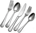 Premium 45 Piece Hammered Silverware Set with Smooth Edge, 18/10 Stainless Steel, Service for 8, Fine Flatware Set, Dishwaser Safe(45)